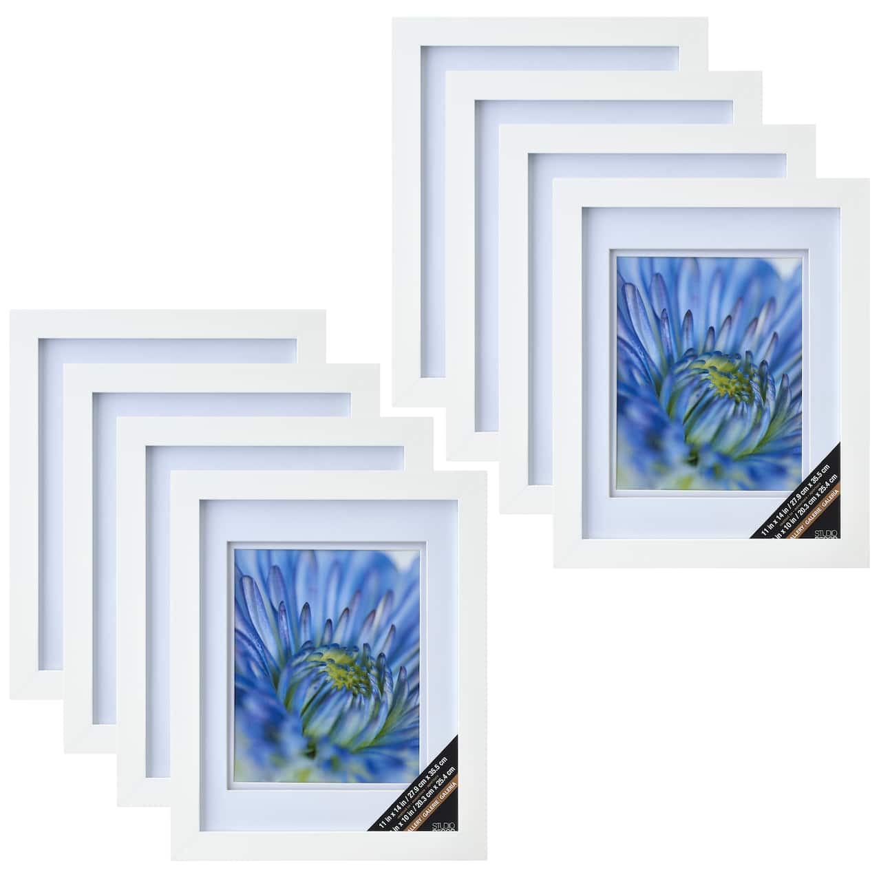 8 Pack: White Gallery Wall Frame with Double Mat Airfloat Gallery™ by Studio Décor®